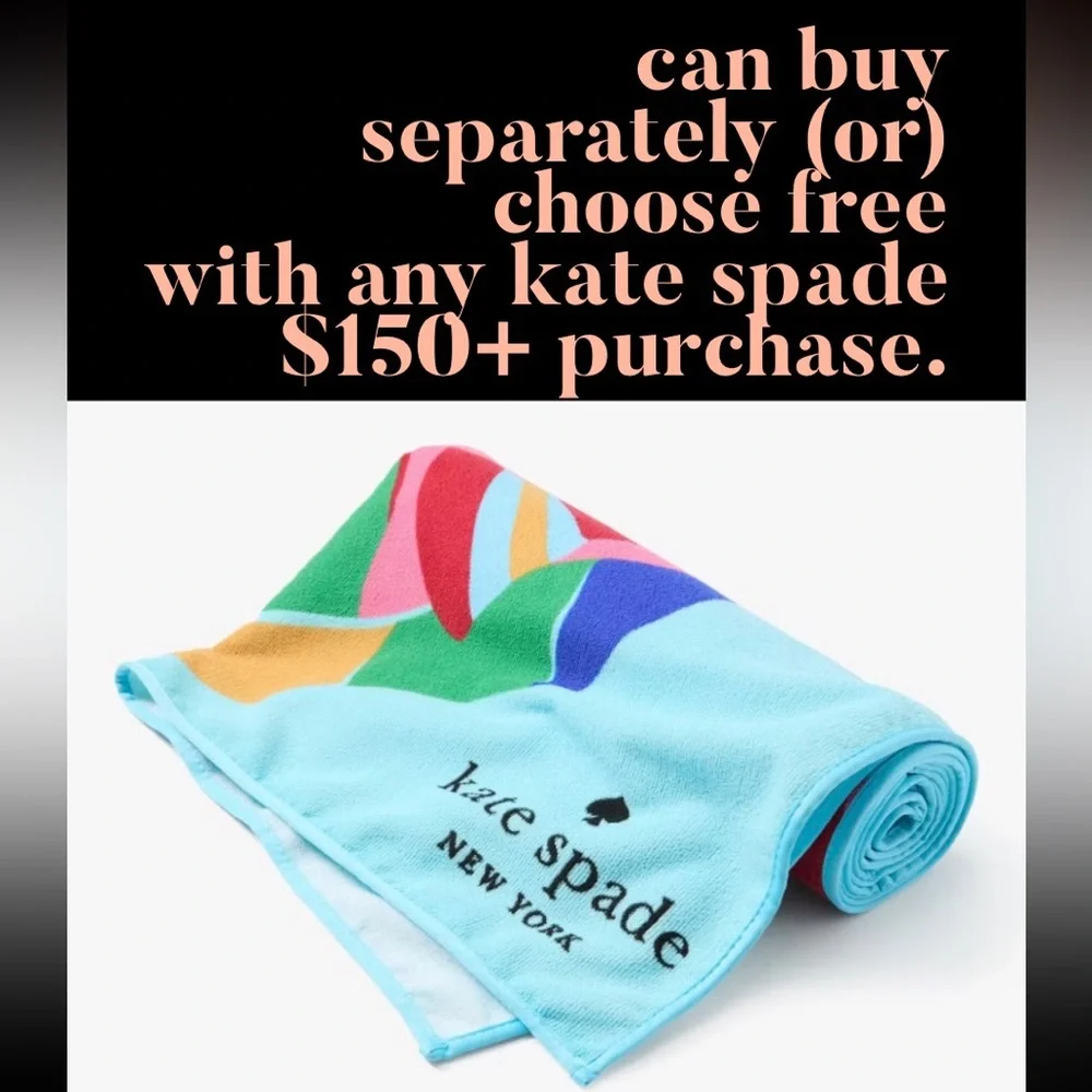 FREE W PURCH* Kate Spade Tropical Fish Beach Towel ✨ 34w x 64h